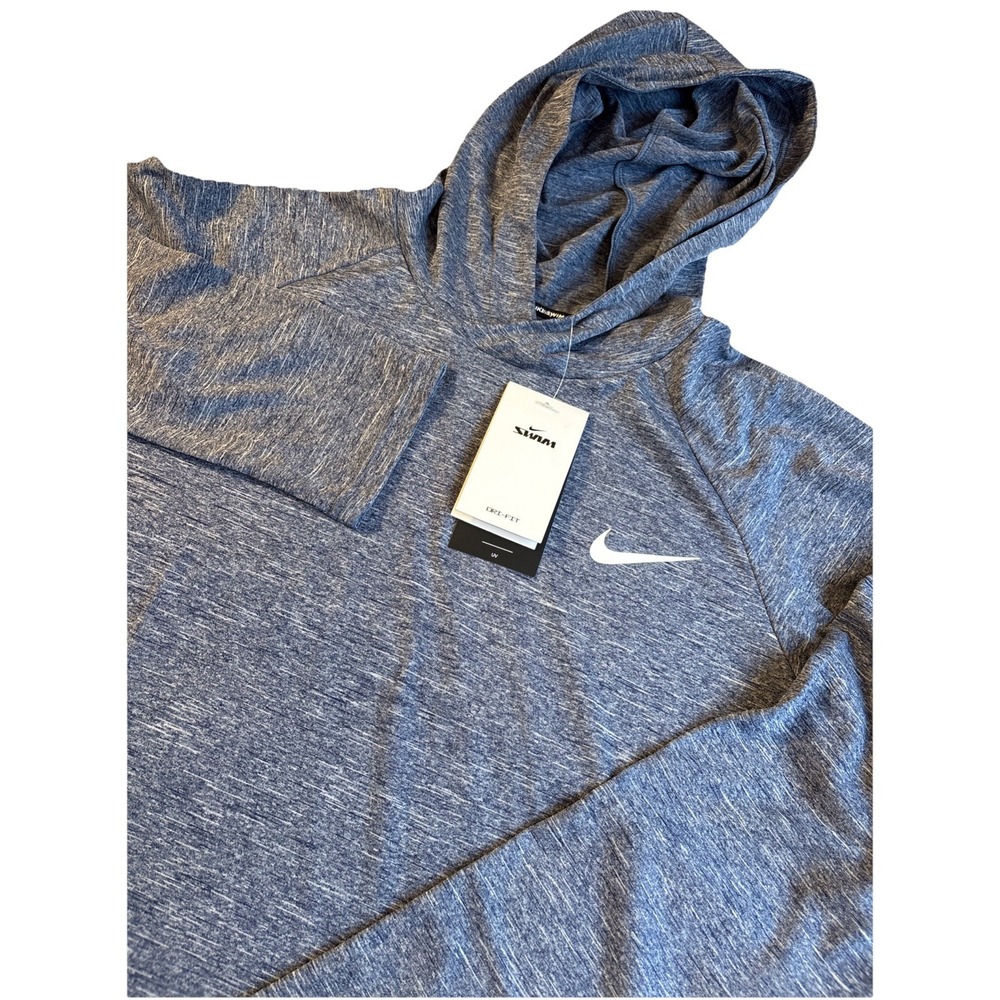 Nike Swim Court Blue Heather‎ Hooded Hydroguard UPF 40 Dri-fit  Men's SMALL